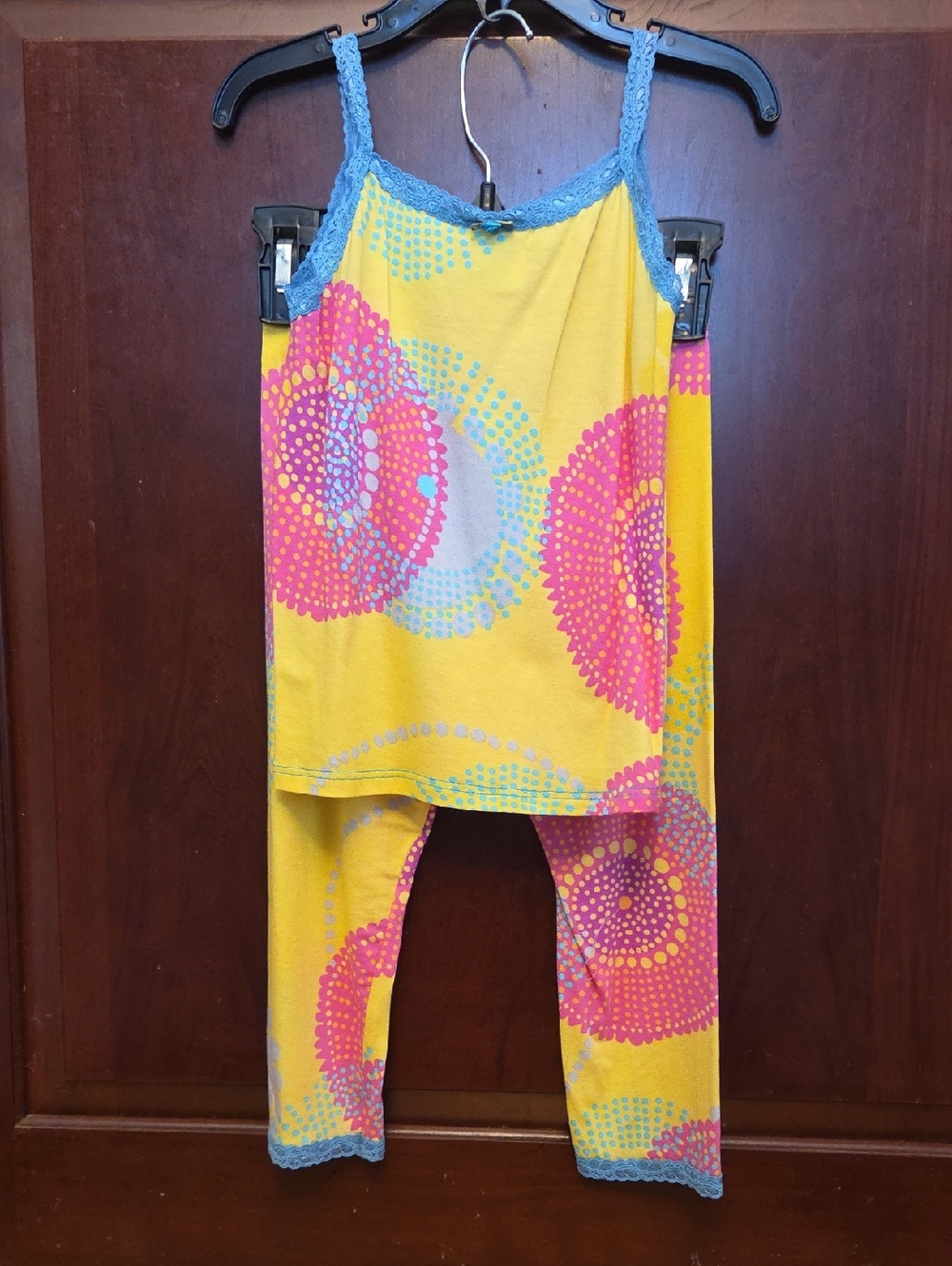 Esme Girls NEW Yellow Blue Pink 2 Pc Pajama Pant Set NWT